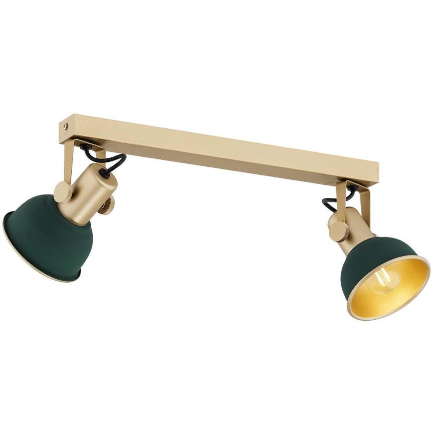 Argon 7143 - Spotlight LENORA 2xE14/7W/230V guld/grön