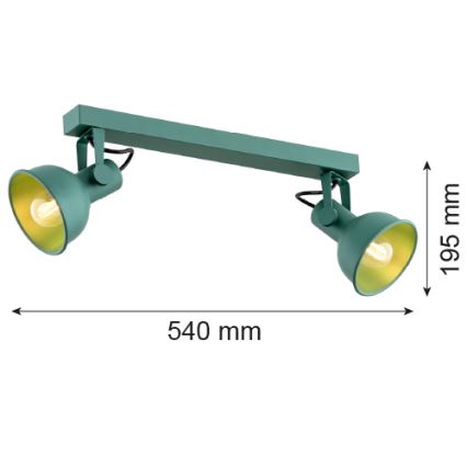 Argon 7174 - Spotlight LENORA 2xE14/7W/230V grön