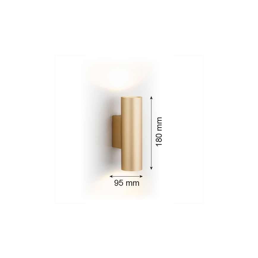 Argon 7178 - Vägglampa MITOS PLUS 2xGU10/5W/230V guld