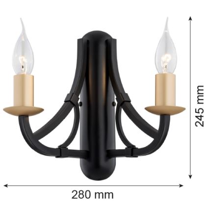 Argon 7181 - Vägglampa LORENZO 2xE14/7W/230V