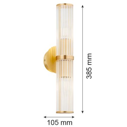 Argon 7203 - Vägglampa HAMPTON 2xE14/7W/230V guld