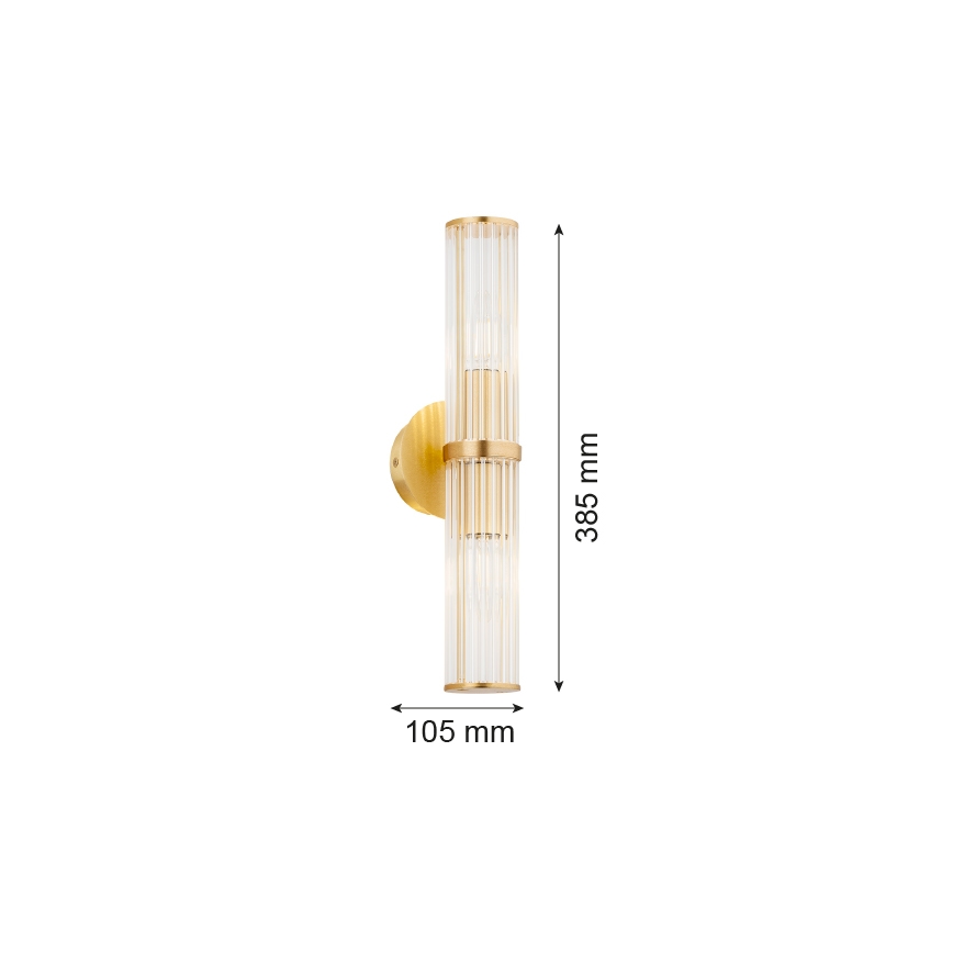 Argon 7203 - Vägglampa HAMPTON 2xE14/7W/230V guld