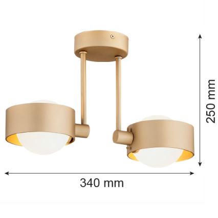 Argon 7215 - Badrum hängande ljuskrona MASSIMO PLUS 2xG9/6W/230V IP44 guld