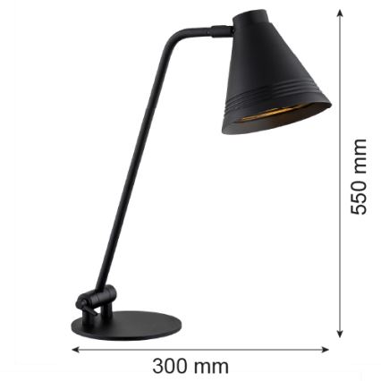 Argon 8002 - Bordslampa AVALONE 1xE27/15W/230V svart