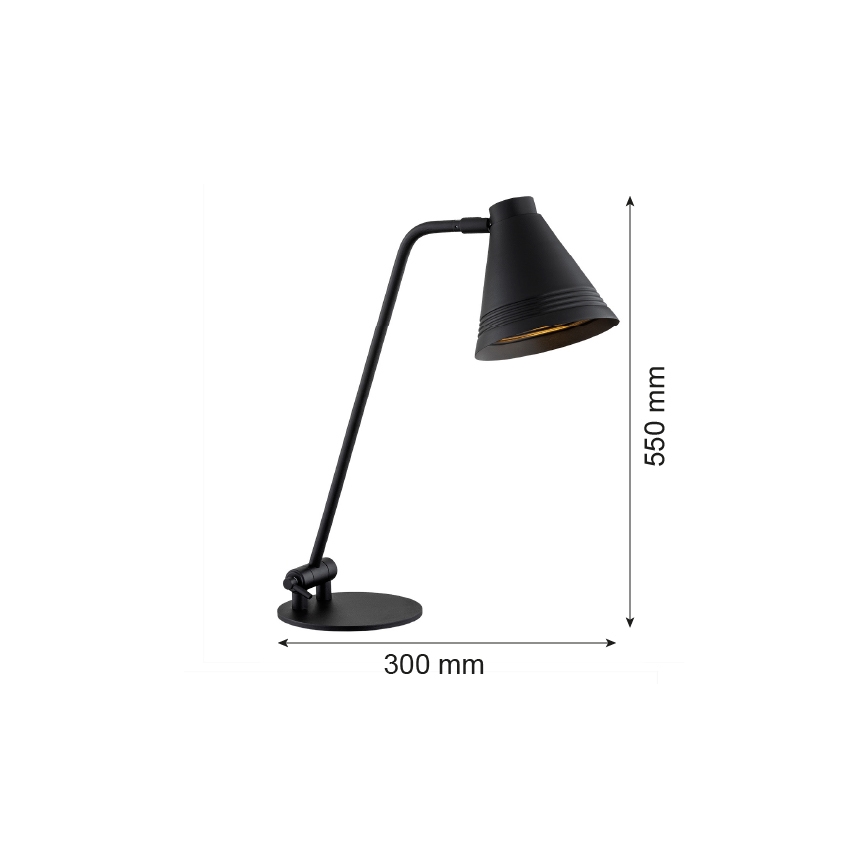 Argon 8002 - Bordslampa AVALONE 1xE27/15W/230V svart