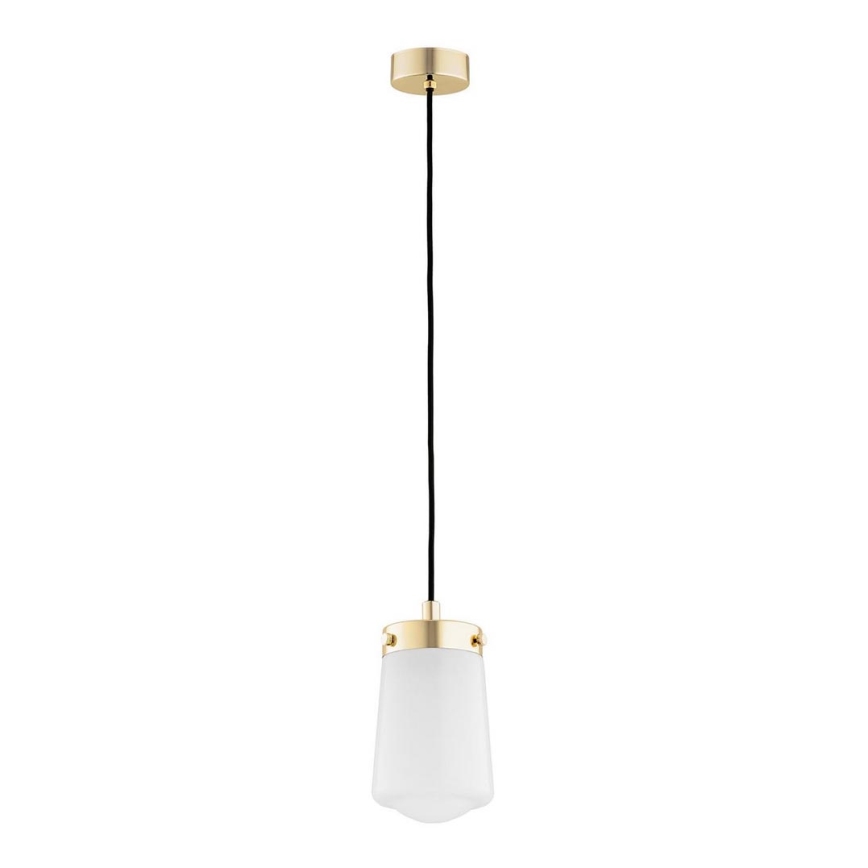 Argon 8004 - Ljuskrona med upphängningsrem PASADENA 1xE27/15W/230V gyllene/vit