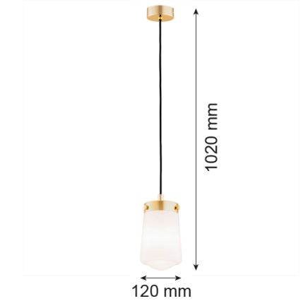 Argon 8004 - Ljuskrona med upphängningsrem PASADENA 1xE27/15W/230V gyllene/vit