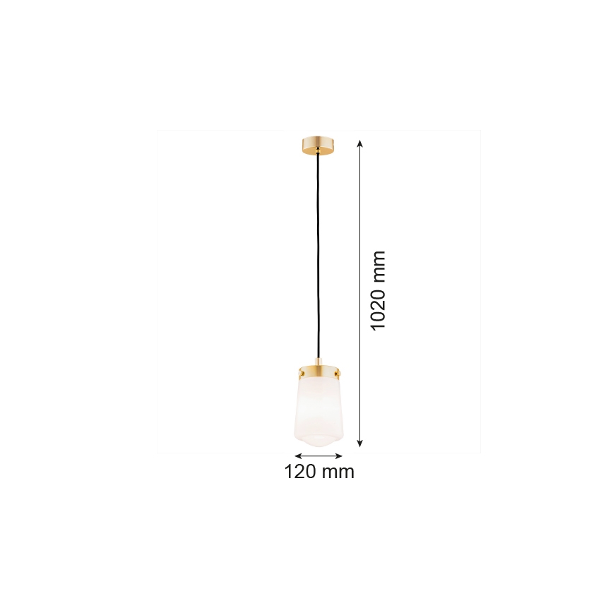 Argon 8004 - Ljuskrona med upphängningsrem PASADENA 1xE27/15W/230V gyllene/vit