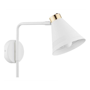 Argon 8006 - Vägglampa AVALONE 1xE27/15W/230V 34 cm vit/gyllene