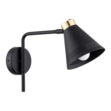 Argon 8008 - Vägglampa AVALONE 1xE27/15W/230V 34 cm svart/gyllene