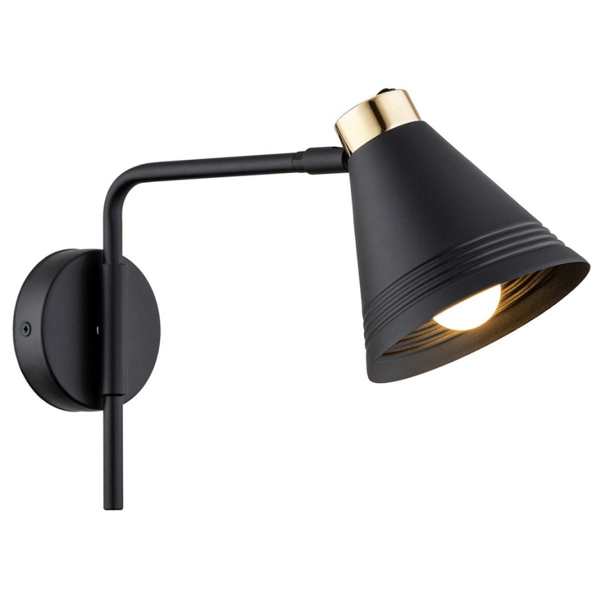 Argon 8008 - Vägglampa AVALONE 1xE27/15W/230V 34 cm svart/gyllene