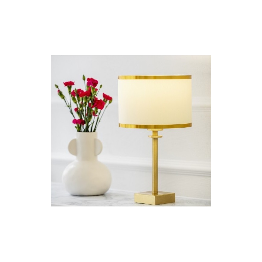 Argon 8029 - Bordslampa ABBANO 1xE27/15W/230V mässing/vit