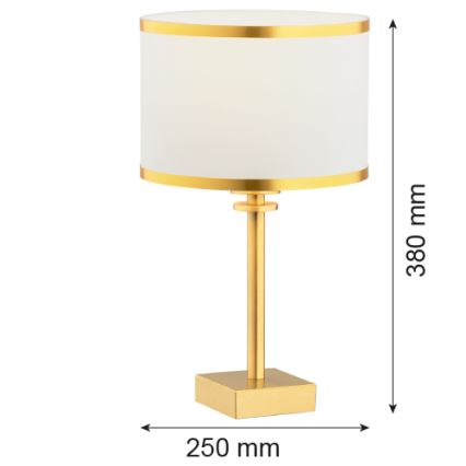 Argon 8029 - Bordslampa ABBANO 1xE27/15W/230V mässing/vit