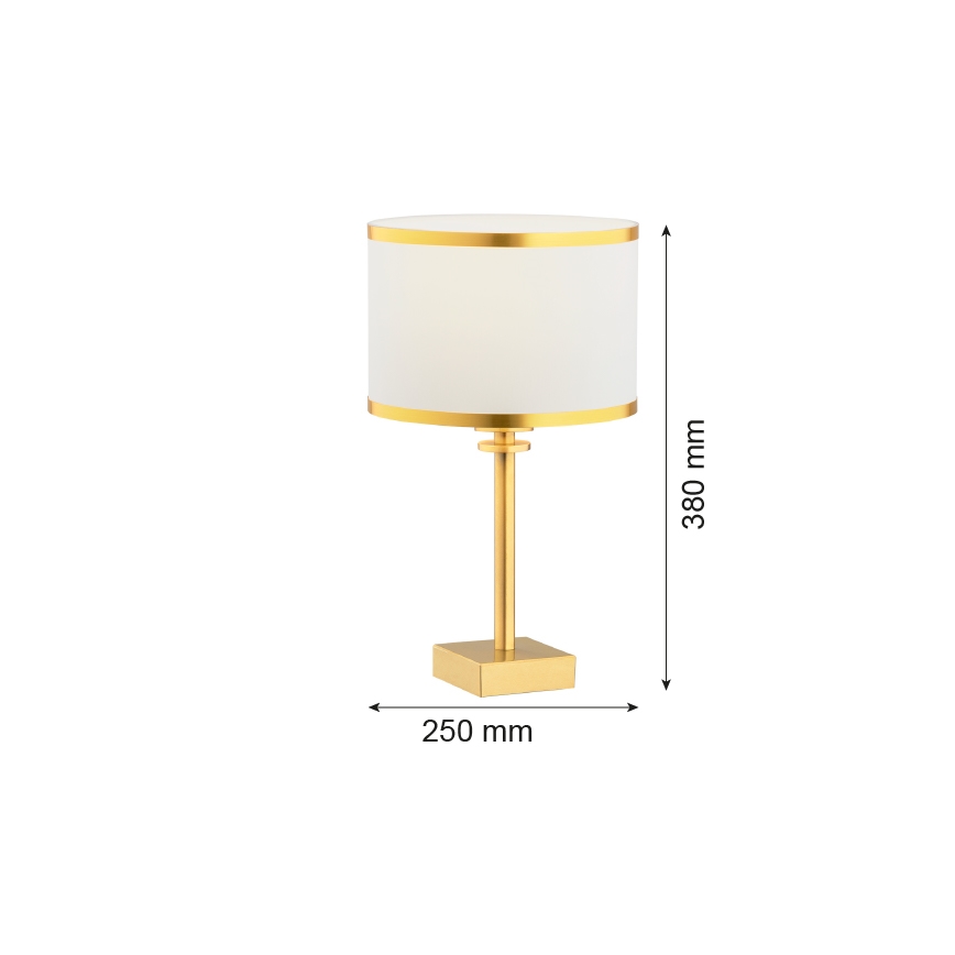 Argon 8029 - Bordslampa ABBANO 1xE27/15W/230V mässing/vit