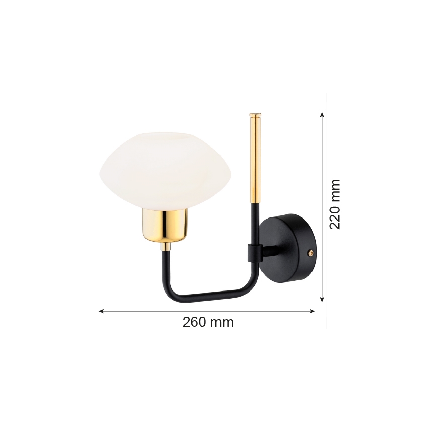 Argon 8032 - Vägglampa RAVELLO 1xE14/15W/230V svart/gyllene