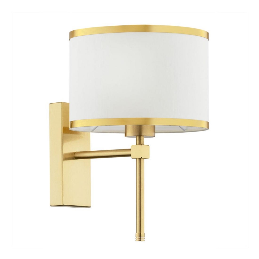 Argon 8033 - Vägglampa ABBANO 1xE27/15W/230V mässing/vit