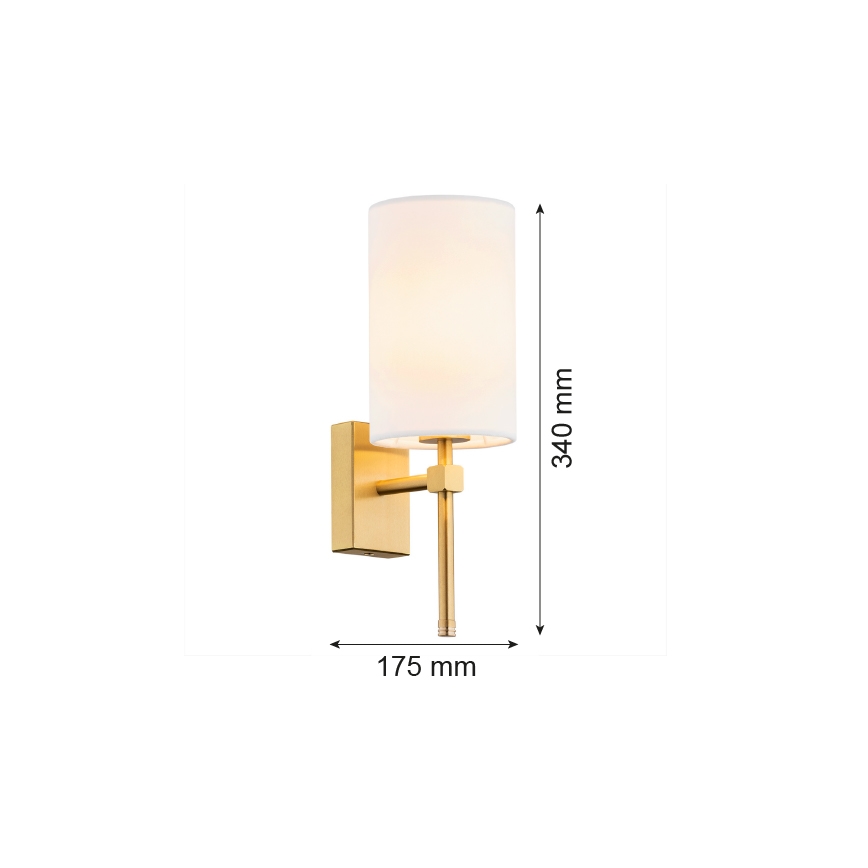 Argon 8034 - Vägglampa ABRUZZO 1xE14/7W/230V mässing/vit