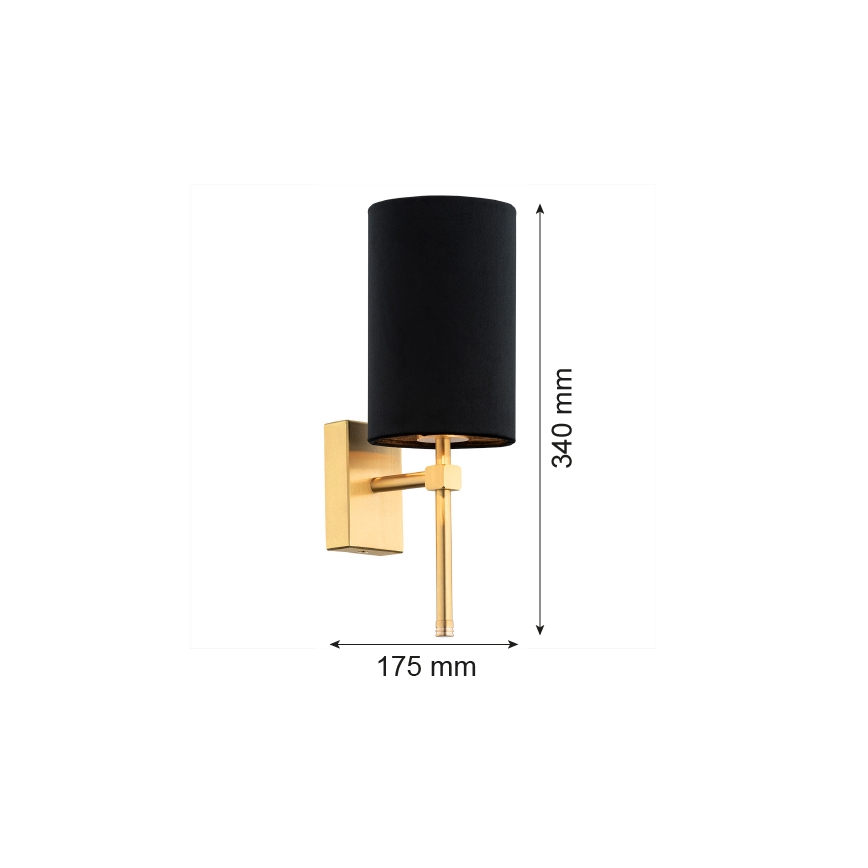 Argon 8035 - Vägglampa ABRUZZO 1xE14/7W/230V mässing/svart