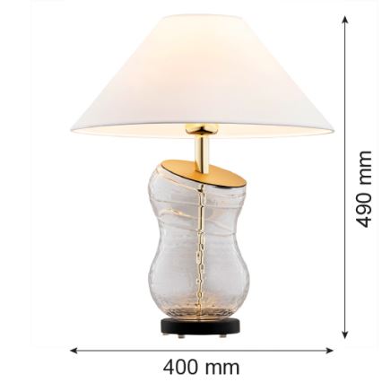Argon 8036 - Bordslampa VENETO 1xE27/15W/230V vit/mässing/svart