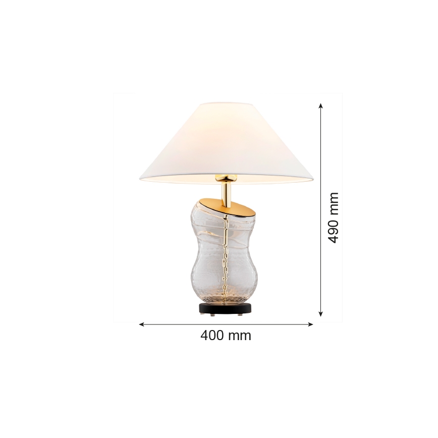 Argon 8036 - Bordslampa VENETO 1xE27/15W/230V vit/mässing/svart