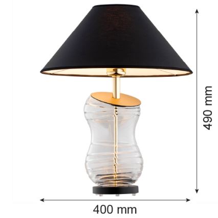Argon 8037 - Bordslampa VENETO 1xE27/15W/230V svart/mässing