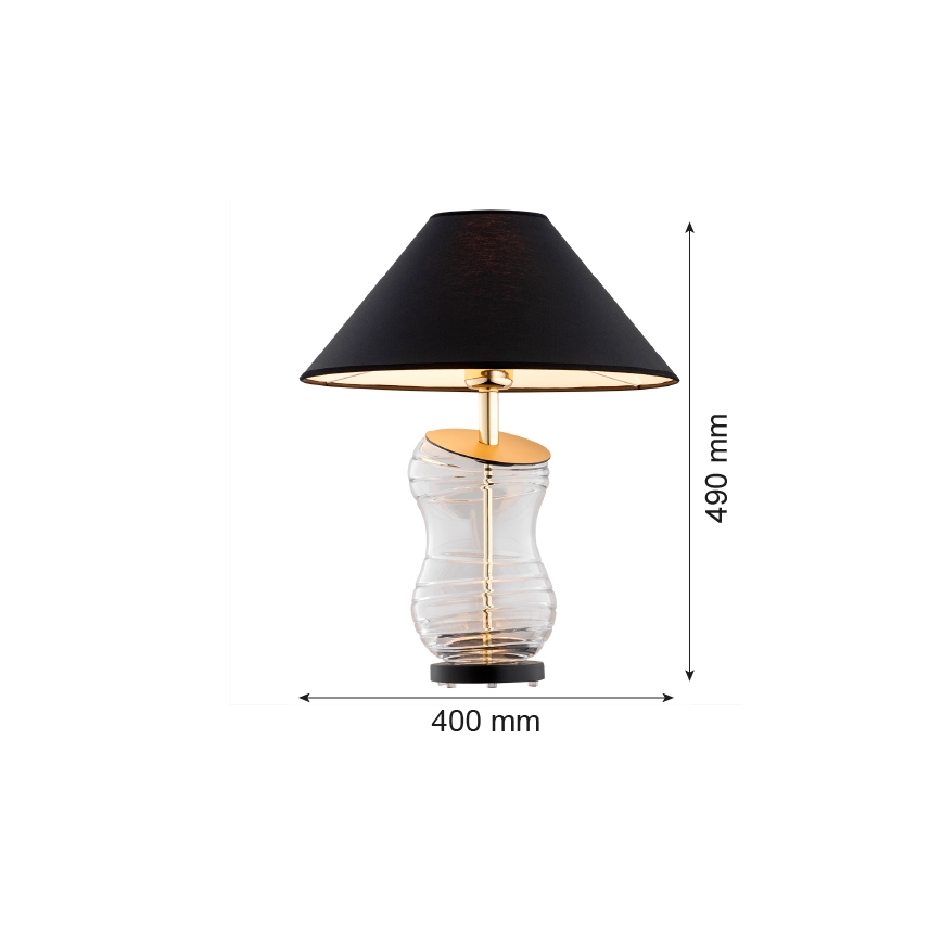 Argon 8037 - Bordslampa VENETO 1xE27/15W/230V svart/mässing
