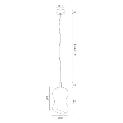 Argon 8038 - Ljuskrona med upphängningsrem SALERNO 1xE27/15W/230V gyllene
