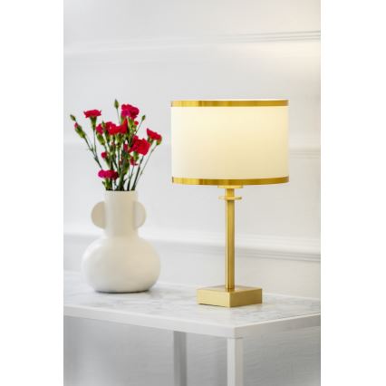 Argon 8047 - Bordslampa ABBANO 1xE27/15W/230V mässing/vit