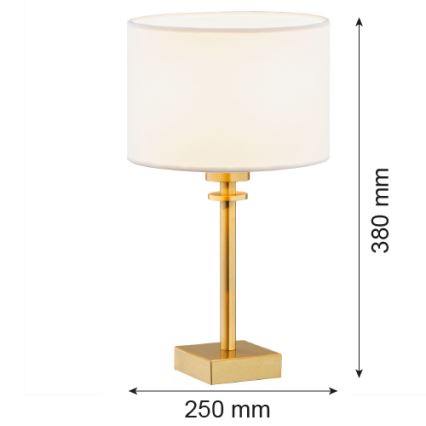 Argon 8047 - Bordslampa ABBANO 1xE27/15W/230V mässing/vit
