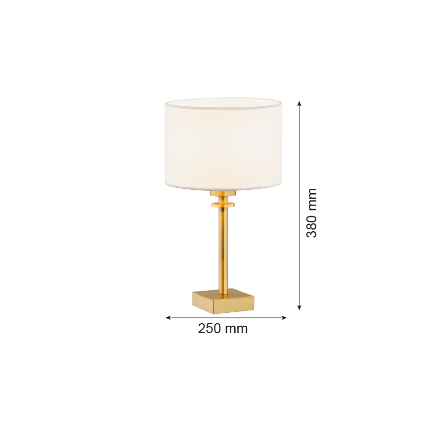 Argon 8047 - Bordslampa ABBANO 1xE27/15W/230V mässing/vit