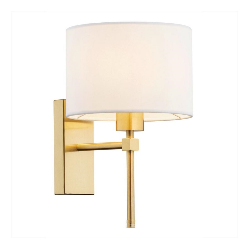 Argon 8048 - Vägglampa ABBANO 1xE27/15W/230V mässing/vit
