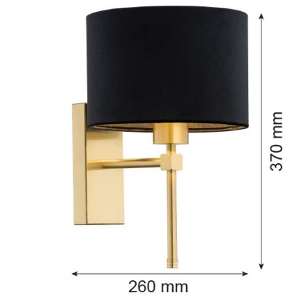 Argon 8050 - Vägglampa ABBANO 1xE27/15W/230V mässing/svart