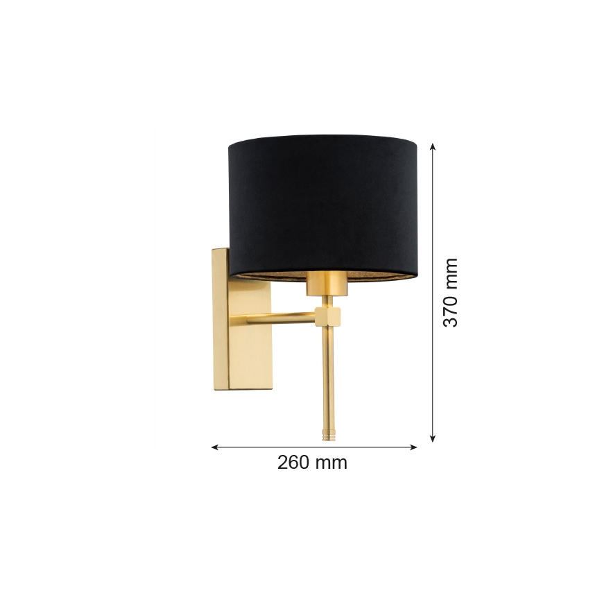 Argon 8050 - Vägglampa ABBANO 1xE27/15W/230V mässing/svart