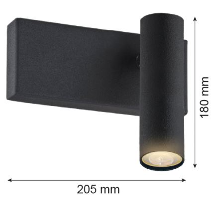 Argon 8065 - Väggspotlight ETNA 1xG9/6W/230V svart