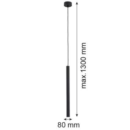 Argon 8067 - Ljuskrona med upphängningsrem ETNA 1xG9/6W/230V svart