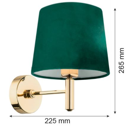 Argon 8105 - Vägglampa PONTE 1xE27/15W/230V grön/mässing