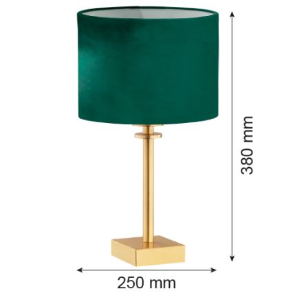 Argon 8106 - Bordslampa ABBANO 1xE27/15W/230V mässing/grön