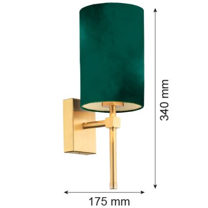 Argon 8109 - Vägglampa ABRUZZO 1xE14/7W/230V mässing/grön