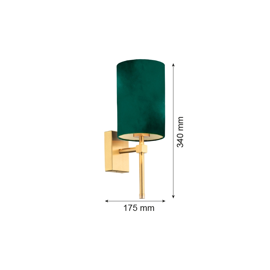 Argon 8109 - Vägglampa ABRUZZO 1xE14/7W/230V mässing/grön