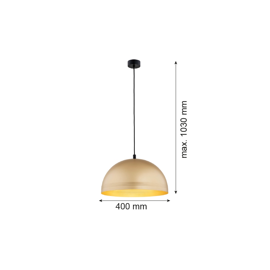 Argon 8245 - Ljuskrona med textilsladd BONITA 1xE27/15W/230V guld