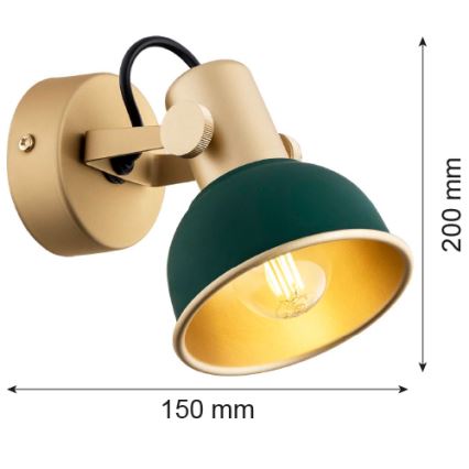 Argon 8247 - Spotlight LENORA 1xE14/7W/230V guld/grön