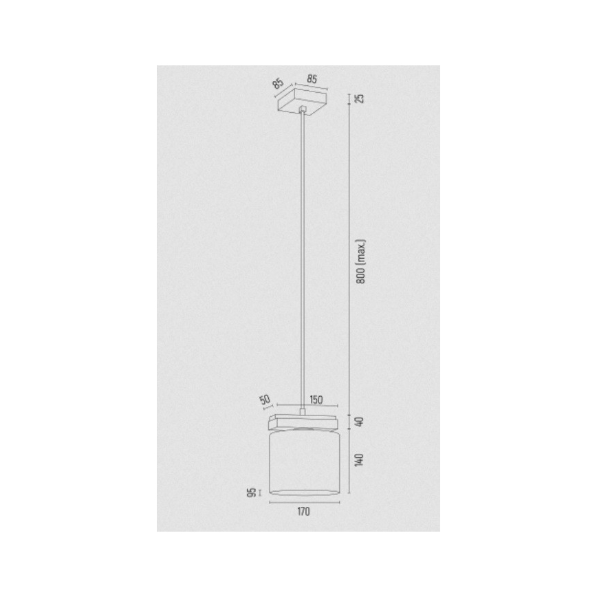 Argon 8276 - Ljuskrona med textilsladd CANOA 1xE27/15W/230V svart