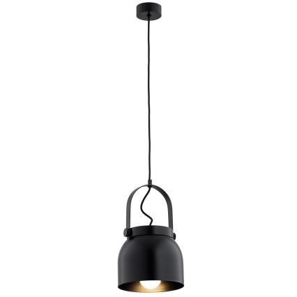 Argon 8281 - Ljuskrona med textilsladd LOGAN 1xE27/15W/230V diameter 20 cm svart