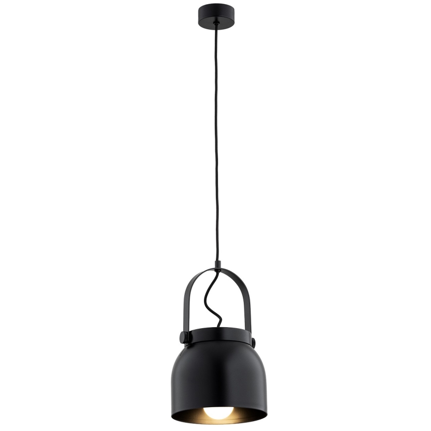 Argon 8281 - Ljuskrona med textilsladd LOGAN 1xE27/15W/230V diameter 20 cm svart