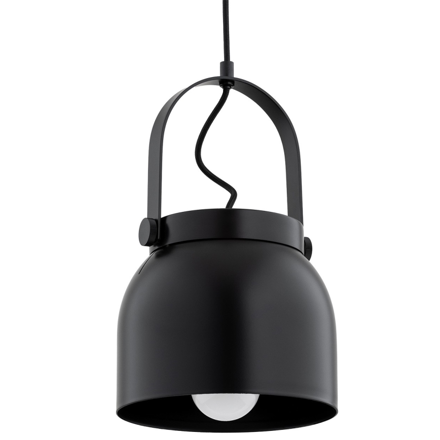 Argon 8281 - Ljuskrona med textilsladd LOGAN 1xE27/15W/230V diameter 20 cm svart