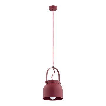 Argon 8282 - Ljuskrona med textilsladd LOGAN 1xE27/15W/230V diameter 20 cm röd