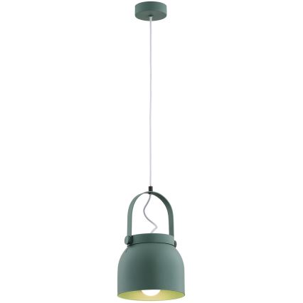 Argon 8283 - Ljuskrona med textilsladd LOGAN 1xE27/15W/230V diameter 20 cm grön
