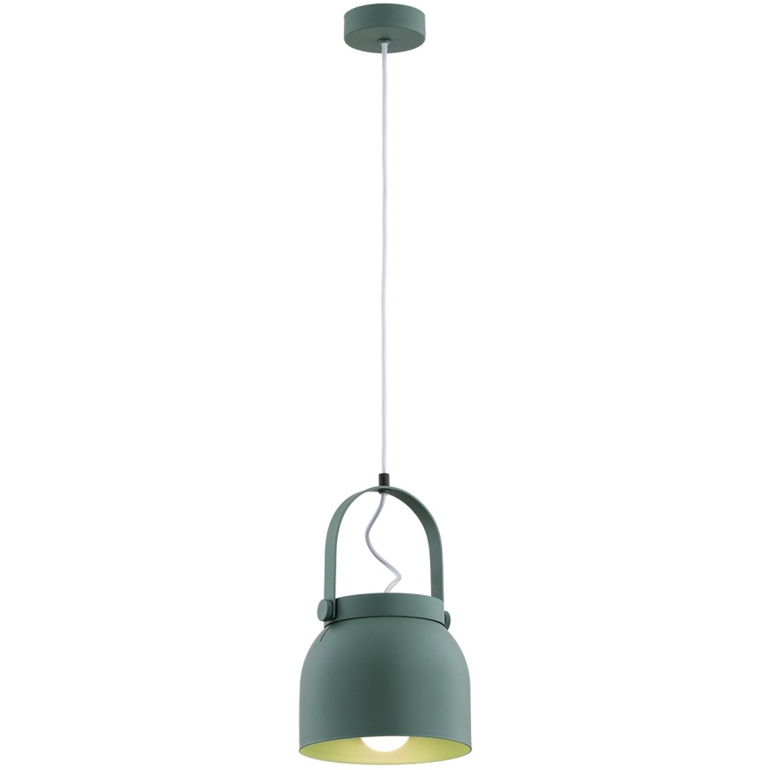 Argon 8283 - Ljuskrona med textilsladd LOGAN 1xE27/15W/230V diameter 20 cm grön