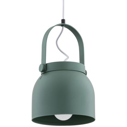Argon 8283 - Ljuskrona med textilsladd LOGAN 1xE27/15W/230V diameter 20 cm grön