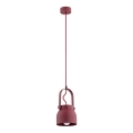 Argon 8292 - Ljuskrona med textilsladd LOGAN 1xE27/15W/230V diameter 14 cm röd